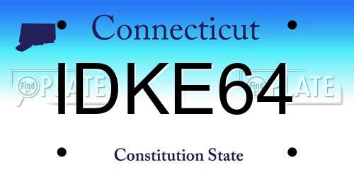 IDKE64 Connecticut License Plate