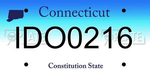 IDO0216 Connecticut License Plate
