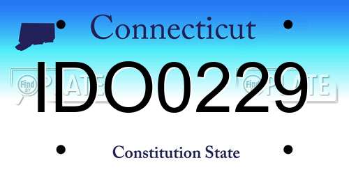 IDO0229 Connecticut License Plate
