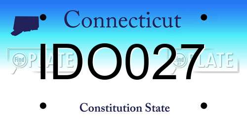IDO027 Connecticut License Plate