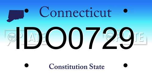 IDO0729 Connecticut License Plate
