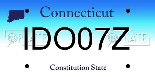 IDO07Z Connecticut License Plate