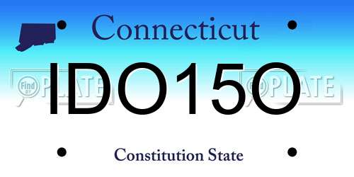 IDO15O Connecticut License Plate