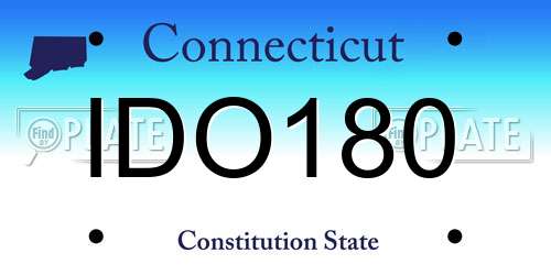 IDO180 Connecticut License Plate