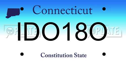 IDO18O Connecticut License Plate