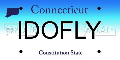 IDOFLY Connecticut License Plate