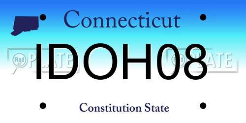 IDOH08 Connecticut License Plate