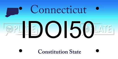 IDOI50 Connecticut License Plate