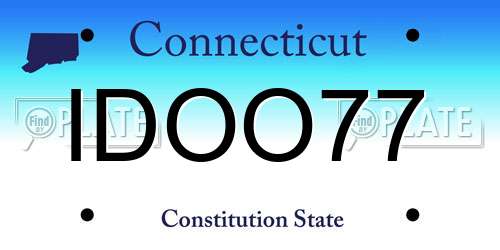 IDOO77 Connecticut License Plate