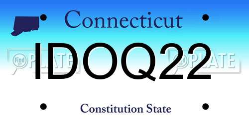 IDOQ22 Connecticut License Plate