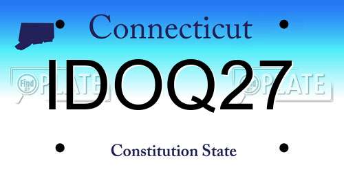 IDOQ27 Connecticut License Plate