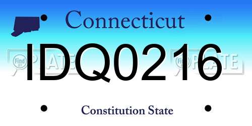 IDQ0216 Connecticut License Plate