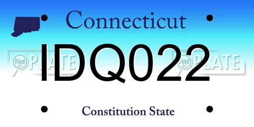IDQ022 Connecticut License Plate