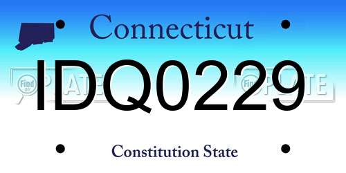 IDQ0229 Connecticut License Plate