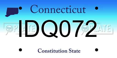 IDQ072 Connecticut License Plate
