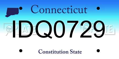IDQ0729 Connecticut License Plate