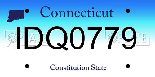 IDQ0779 Connecticut License Plate