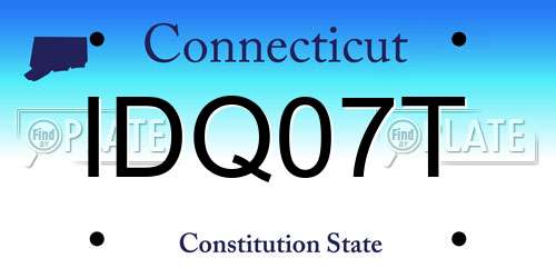 IDQ07T Connecticut License Plate