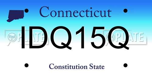 IDQ15Q Connecticut License Plate