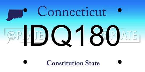 IDQ180 Connecticut License Plate
