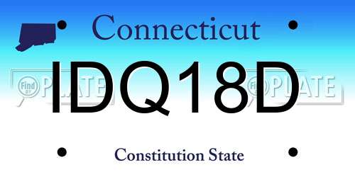 IDQ18D Connecticut License Plate