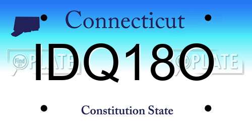 IDQ18O Connecticut License Plate