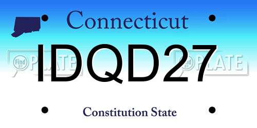 IDQD27 Connecticut License Plate