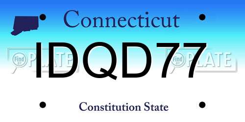 IDQD77 Connecticut License Plate