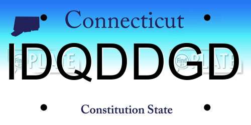 IDQDDGD Connecticut License Plate