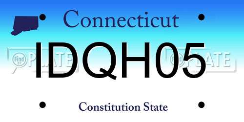 IDQH05 Connecticut License Plate