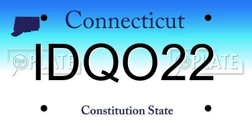 IDQO22 Connecticut License Plate