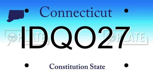 IDQO27 Connecticut License Plate