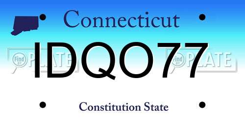 IDQO77 Connecticut License Plate