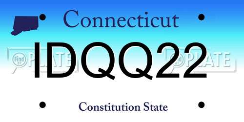 IDQQ22 Connecticut License Plate