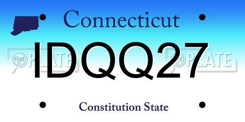 IDQQ27 Connecticut License Plate