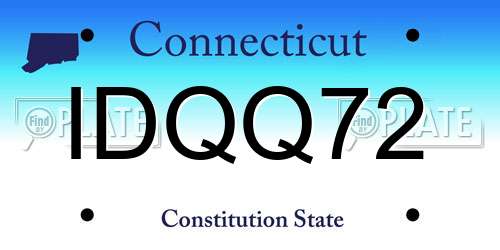 IDQQ72 Connecticut License Plate