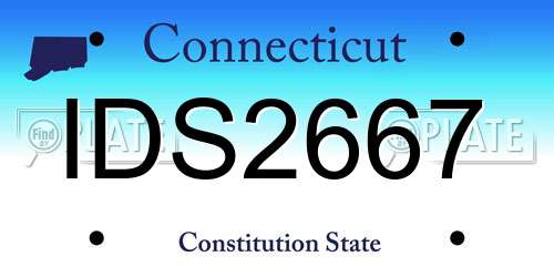 IDS2667 Connecticut License Plate