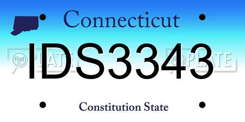 IDS3343 Connecticut License Plate