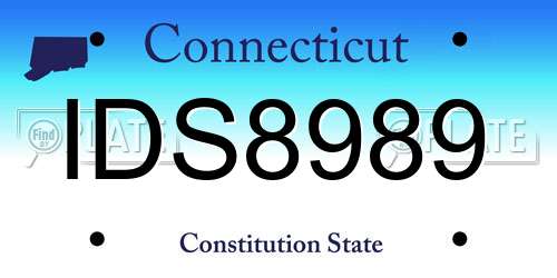 IDS8989 Connecticut License Plate