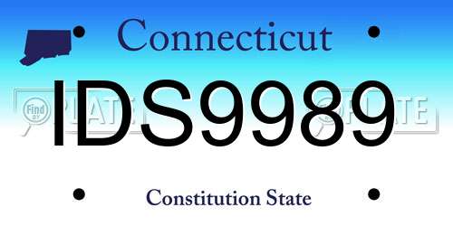 IDS9989 Connecticut License Plate