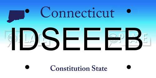 IDSEEEB Connecticut License Plate