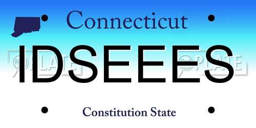 IDSEEES Connecticut License Plate