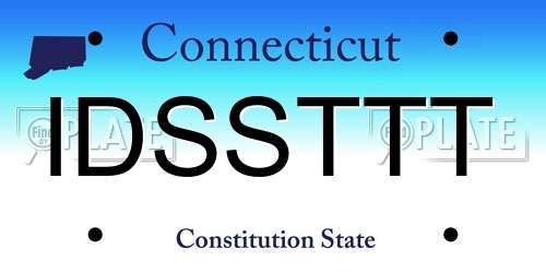 IDSSTTT Connecticut License Plate