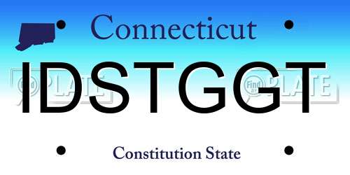 IDSTGGT Connecticut License Plate