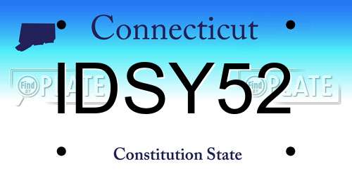 IDSY52 Connecticut License Plate