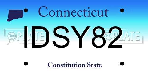 IDSY82 Connecticut License Plate