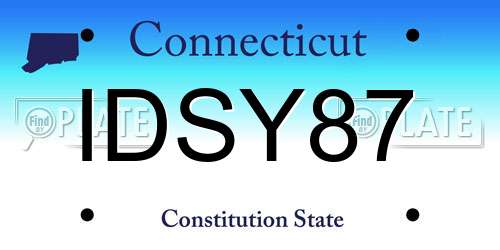 IDSY87 Connecticut License Plate