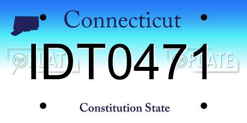 IDT0471 Connecticut License Plate