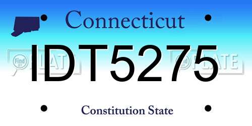 IDT5275 Connecticut License Plate