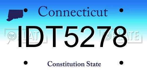 IDT5278 Connecticut License Plate